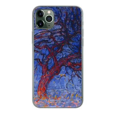 Produktbild von MuchoWow® Handyhülle Schutzhülle Hülle für iPhone 11 Pro Max Roter Baum - Piet Mondrian Silikon Softcase Handy Hülle - Schutz