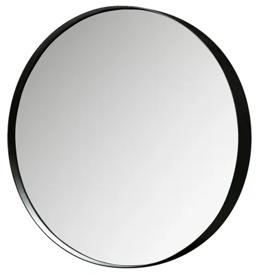 Produktbild von Woood Doutzen Wandspiegel Rund - Ø50 Cm - Spiegel Mit Schwarzem Metallrahmen - 50X50x5 Cm