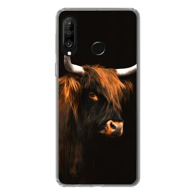 Produktbild von MuchoWow® Handyhülle Schutzhülle Hülle für Huawei P30 Lite Schottischer Highlander - Vlies - Kuh Silikon Softcase Handy Hülle - Handyhülle
