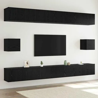 Produktbild von Maison Exclusive - TV-Schrankset 8 pcs Schwarz Eichen-Optik Holzwerkstoff