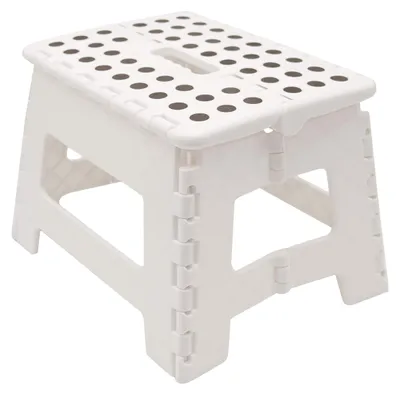 Productafbeelding van Opvouwbare stapkruk, stabiel, 22 cm hoog, kunststof, wit