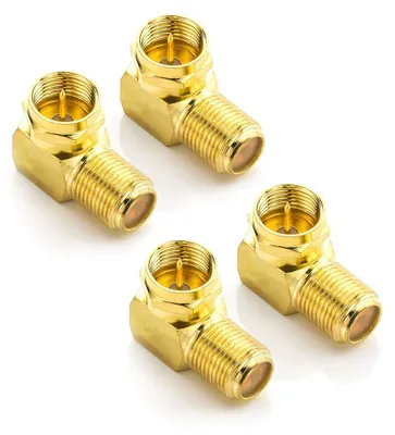 Produktbild von deleyCON Sat-Winkel-Adapter 90° Koaxialkabel F-Adapter F-Buchse, 4 Stück