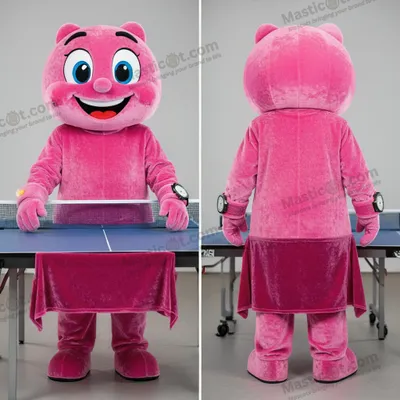 Image de Mascotte MASTICOT Douce Ping Pong Table Rose