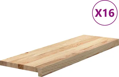 Produktbild von vidaXL Treppenstufen 16 Stk. Unbehandelt 80x25x2 cm Massivholz Eiche