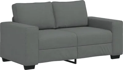 Image de vidaXL Canapé 2 places gris foncé 160x77x82 cm Tissu