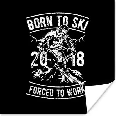 Produktbild von MuchoWow® Poster Ski - Berg - Jahrgang 50x50 cm - Wohnzimmerdekoration