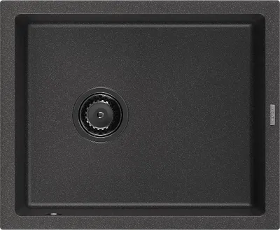 Zdjęcie produktu dla Mexen Pedro zlewozmywak granitowy 1-komorowy 560 x 460 mm, czarny nakrapiany, syfon czarny - 6508561000-76-B
