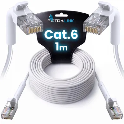 Obrázek produktu pro Extralink CAT6 U/FTP LAN propojovací kabel, měď, 1 m, bílý