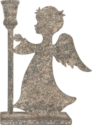 Obrázek produktu pro Svícen Clayre & Eef Angel 20x9x28 cm šedý kovový