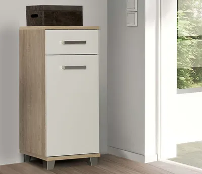Image de Unterschrank >Aggi< in Sonoma-Eiche aus Metall - 40.2x90.8x34.8cm (BxHxT)