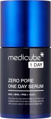 Produktbild von Medicube Zero Pore One Day Serum 30ml – Exfolierendes Serum mit AHA, BHA, PHA und Niacinamid für porentiefe Reinigung und ein verfeinertes Hautbild