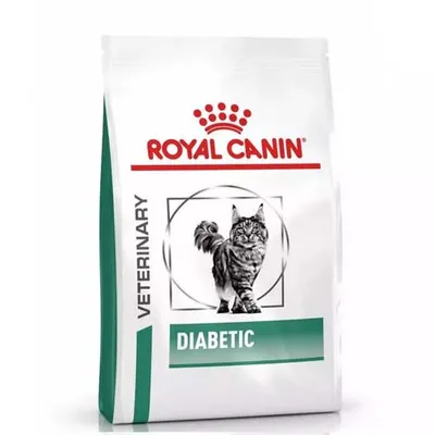 A bag of Royal Canin Diabetic cat food.