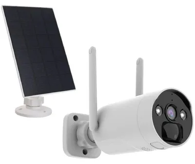 Produktbild von 4MP Überwachungskamera, Wiederaufladbar, Mit Solarpanel, Für 7' Bildschirm KIT