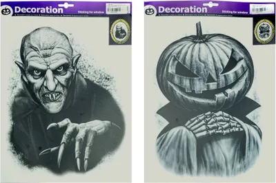 Produktbild von Fensterdeko Nosferatu & Kürbiskönig Halloween deko