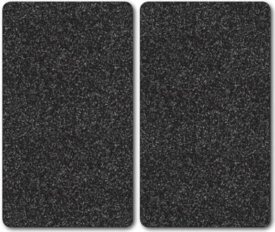 Two black cutting boards with a speckled granite pattern, placed side-by-side.