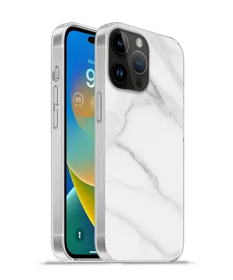 Produktbild von MuchoWow® Handyhülle Schutzhülle Hülle für Apple iPhone 14 Pro - Softcase Marmor - Strukturiert - Weiß - Grau - Stein - Marmoroptik Silikon Softcase Handy Hülle - Umschlag
