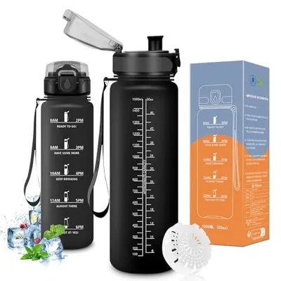 Produktbild von Vikaster Sport Trinkflasche 1500ml auslaufsicher, Fitness Wasserflasche