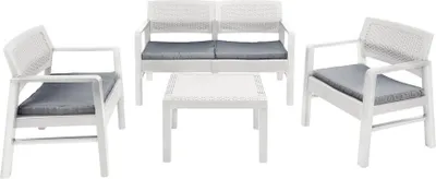 Immagine prodotto di Dmora set Salotto da Esterno Agnelo Bianco, 4 Posti Impermeabile, Idrorepellente, Lavabile  Italy