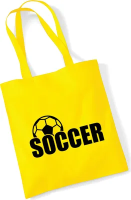Produktbild von Huuraa Jutebeutel Soccer Ball 10 Liter Yellow Baumwolle Tasche Geschenkidee