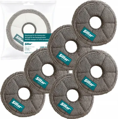 Produktbild von Sillar Wischpads 6er Set für Xiaomi & Dreame Reinigungsroboter - Ersatz-Moppaufsatz