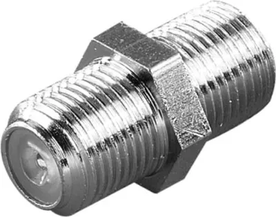 Produktbild von ViVanco™F Double Socket, 2 Pcs, 2x F, Female, Chrom, 2 Stück(e), 115 mm, 100 mm, 32 mm