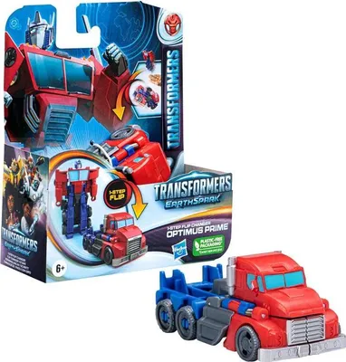 Immagine prodotto di Transformers EarthSpark Optimus Prime 1-Step Flip Changer, si trasforma in un camion, action figure, figura da collezione