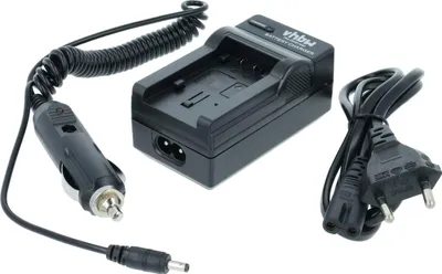 Produktbild von vhbw Ladegerät kompatibel mit Panasonic HDC-TM80, HDC-TM60, HDC-SDX1, HDC-SD99EG-K, HDC-SDX1EG-H Kamera - Ladeschale, Kfz-Adapter Ladeanzeige