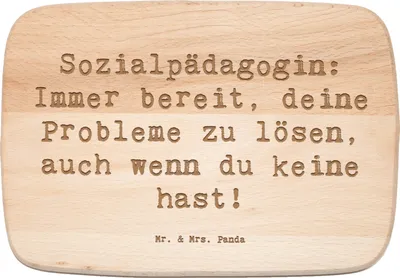Produktbild von Mr. & Mrs. Panda Küchenbrett Spruch Sozialpädagogin Helferherz - Transparent - Geschenk, Berufe, kreative Geschenke, Frühstücksbrett, Frühstücksbrettchen, Empathie, Motto