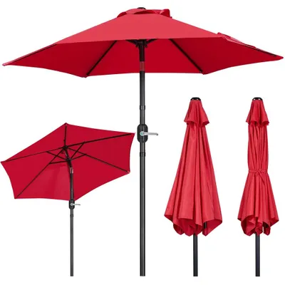 Produktbild von Yaheetech Sonnenschirm Gartenschirm mit Kurbel ø226 cm, UV Schutz UPF 50+, ohne Ständer, Rot