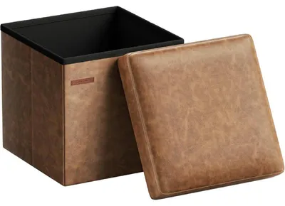 Obrázek produktu pro Úložný taburet LSF010K01, 38 x 38 x 38 cm, hnědý