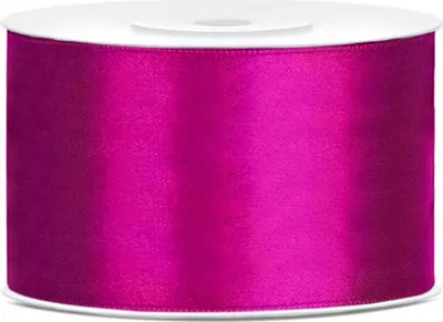 Image de Ruban cadeau satin fuchsia 25m 38mm de large