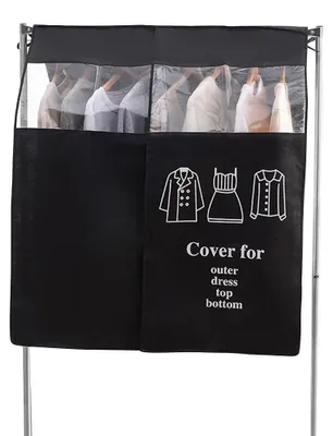 Produktbild von Schutzhülle für Kleiderständer, 120 × 120 cm, staubdichte Kleiderschutzhülle, Schutz vor Staub und Feuchtigkeit, schwarz