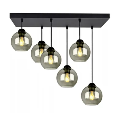 Produktbild von Deckenlampe Pendellampe Kugel Schwarz Grau Weiß (N100-DH6Q)