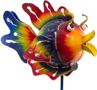 Produktbild von Gartenstecker Metall Fisch Teelichthalter Beet Stab Stecker Deko Figur Skulptur