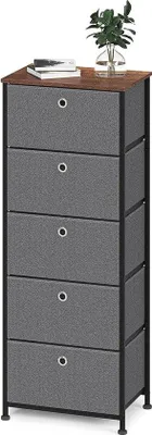 Produktbild von Famanu Kommode 5 Schubladen - Schwarz und Grau