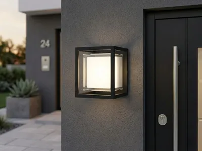 Produktbild von LED Außenwandleuchte Schwarz, 17x15cm