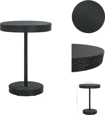 Produktbild von vidaXL Gartentisch Schwarz 75,5x106 cm Poly Rattan -  Gartentische