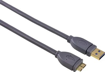 Produktbild von Hama 00125244, 3 m, USB A, Micro-USB B, USB 3.2 Gen 1 (3.1 Gen 1), 5,12 Gbit/s, Grau
