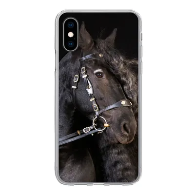 Produktbild von MuchoWow® Handyhülle Schutzhülle Hülle für iPhone X Pferd - Halfter - Mähne Silikon Softcase Handy Hülle - Handyhülle