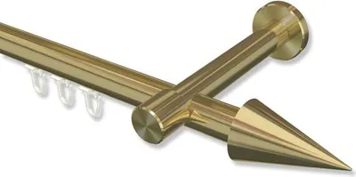 Produktbild von Interdeco Innenlaufstange, Gardinenstange mit Innenlauf Messing-Optik Modell Prestige Savio, 20 mm Ø 1-läufig, 200 cm