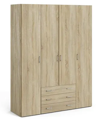 Produktbild von Großer Kleiderschrank Amoruccio, Schlafzimmermöbel, Schrank, Garderobe, 154x50 h200 cm, Eiche