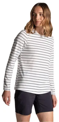 Produktbild von Craghoppers - "Akona" T-Shirt für Damen, Nosilife, Langärmlig CG2457 (46 DE) (Segelweiß/Marineblau)