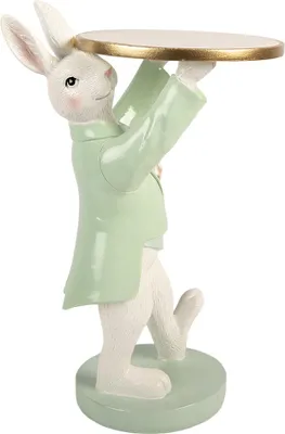 Zdjęcie produktu dla Clayre & Eef Figurka dekoracyjna Królik 19x14x28 cm Biały Plastik