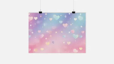Produktbild von Buntes Herzen Poster - Niedlich Poster - Kinderzimmer Poster - 91x61cm - Perfekt zum Einrahmen