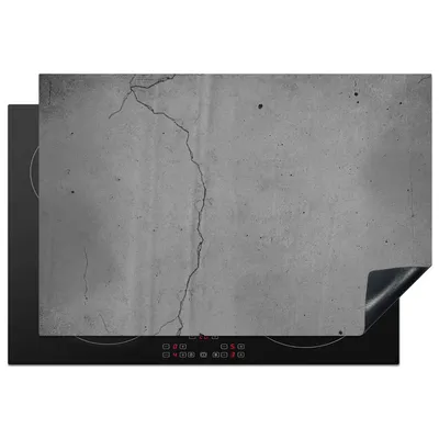 Obrázok produktu pre MuchoWow® Kryt na varnú dosku - Ochrana pred indukciou - 76x51,5 cm - Vinylová krycia rohož na varnú dosku - Zväčšuje veľkosť pracovnej dosky - Kryt na sklokeramickú varnú dosku - Kuchynská dekorácia - Jeden kus - Betón - Linka - Čierna - Štrk - Ochranné rohože