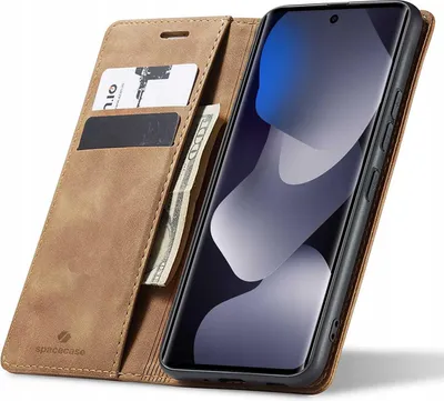 Zdjęcie produktu dla Etui z klapką SPACECASE Wallet do Redmi Note 15 4G/5G Brązowy