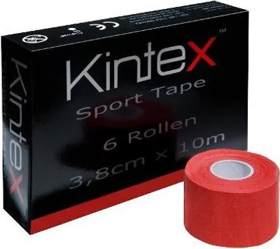 Produktbild von Kintex 6 Rollen Sport Tape 3,8cm x 10m, starrer Tapeverband Rot