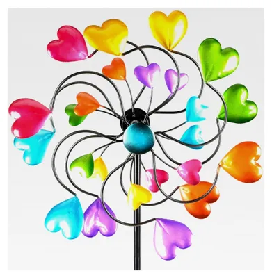 Produktbild von Buntes Windrad 33/126 cm Gartenstecker