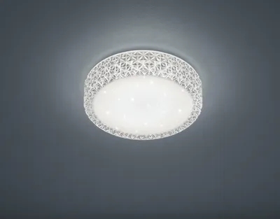 Produktbild von LED Deckenleuchte Wandlampe PEGASUS Ø28cm Höhe 8cm Weiß Glitzer+ Sterneneffekt