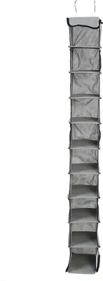 Obrázek produktu pro Skladovací taška do skříně s 10 přihrádkami, věšák na oblečení, závěsná police, botník, organizér, šedá